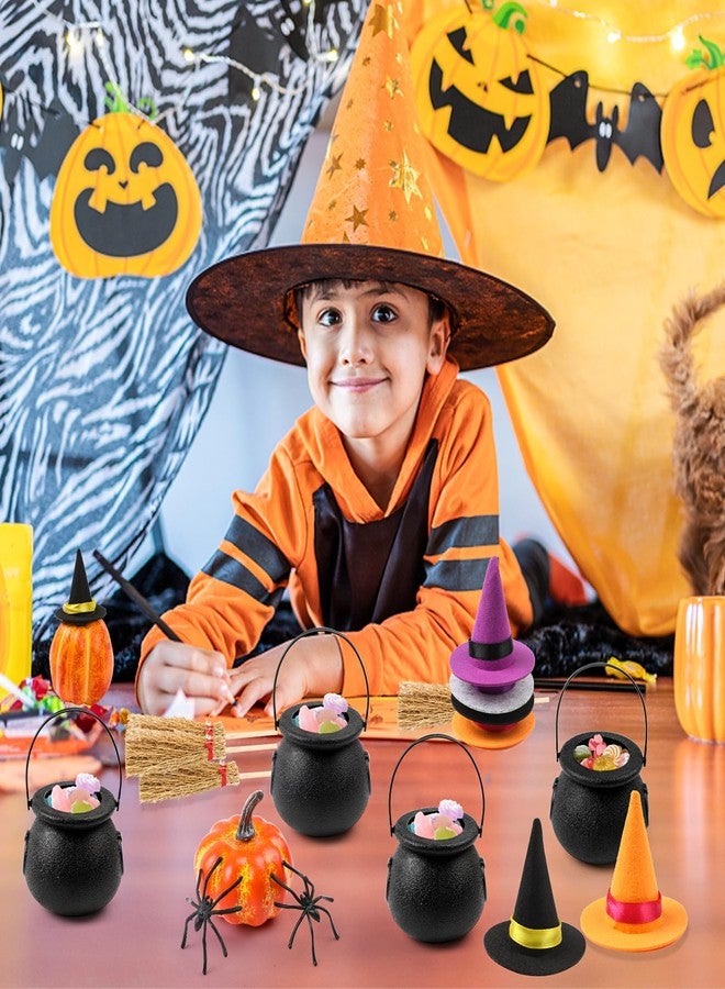 FOIMAS 37pcs Mini Witch Hats Black Candy Cauldron and Witch Brooms for Halloween Craft Accessories Table Decoration Supply - Image 5